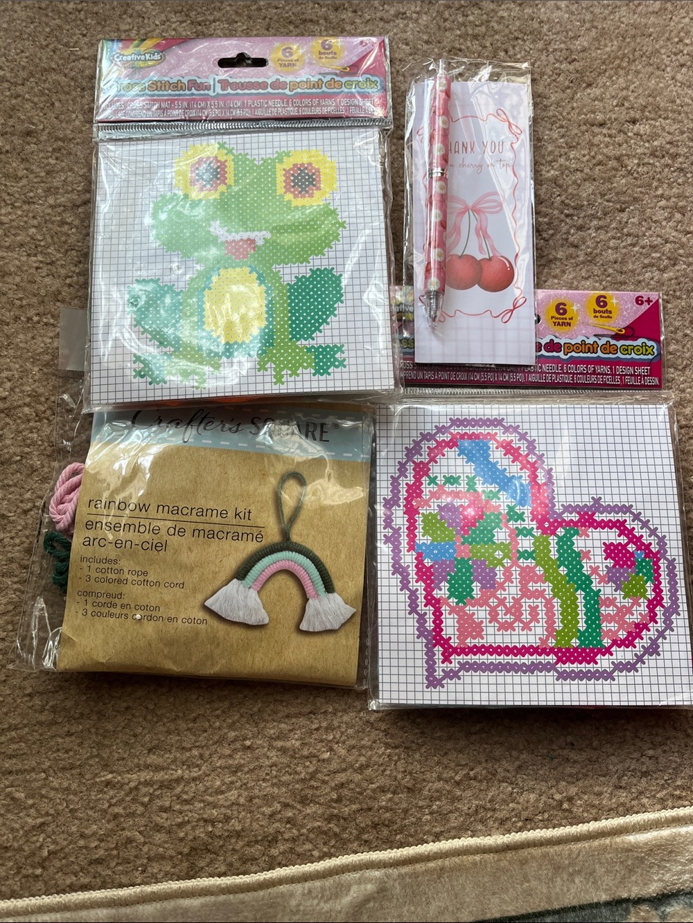 Pink Heart Cross Stitch Kit - Home Party Supplies